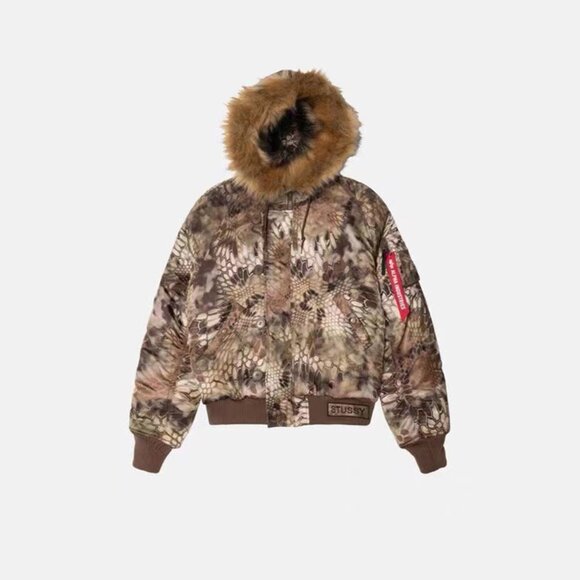 Stussy Camouflage Fur Collar Jacket - Picture 1 of 5